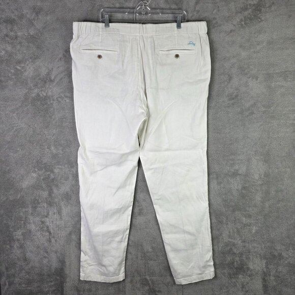Mens Tommy Bahama White Linen Blend Pants Relaxed Fit Drawstring Size XXXL - Picture 5 of 9